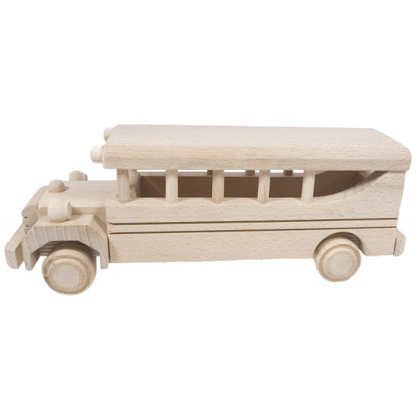 Drewniany Pojazd Samochód Zabawka Autobus
