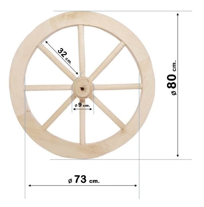 koło drewniane średnicy 80 cm