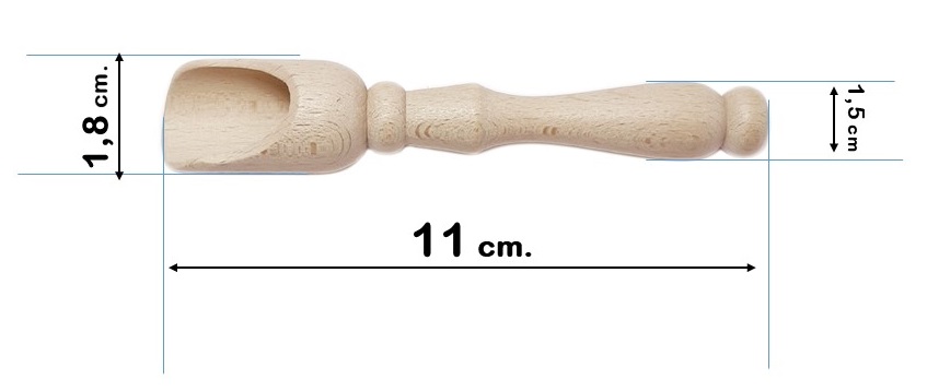 drewniany nabierak długości 11 cm