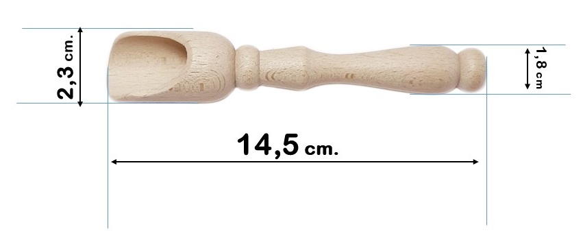 drewniany nabierak długości 14,5 cm