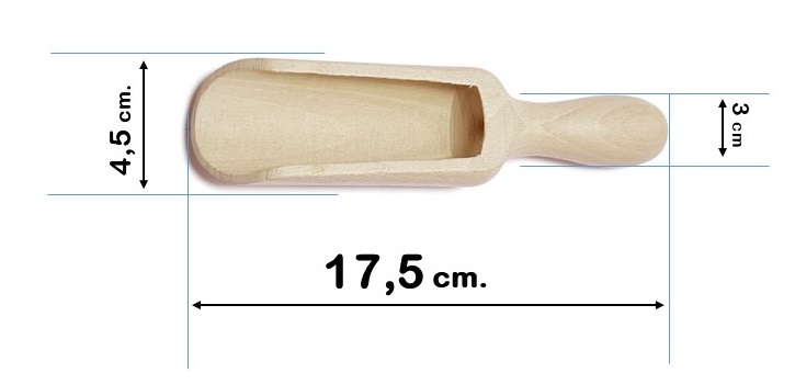 drewniany nabierak długości 17,5 cm