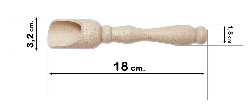 drewniany nabierak długości 18 cm