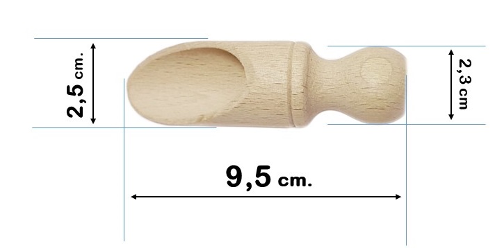 drewniany nabierak długości 9,5 cm